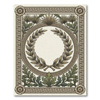 Antique Olive Laurel Greek Key Border Rug