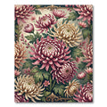 Blush and Cream Chrysanthemum Botanical Art Rug