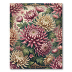 Blush and Cream Chrysanthemum Botanical Art Rug