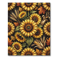 Golden Sunflowers Autumn Harvest Foliage Rug