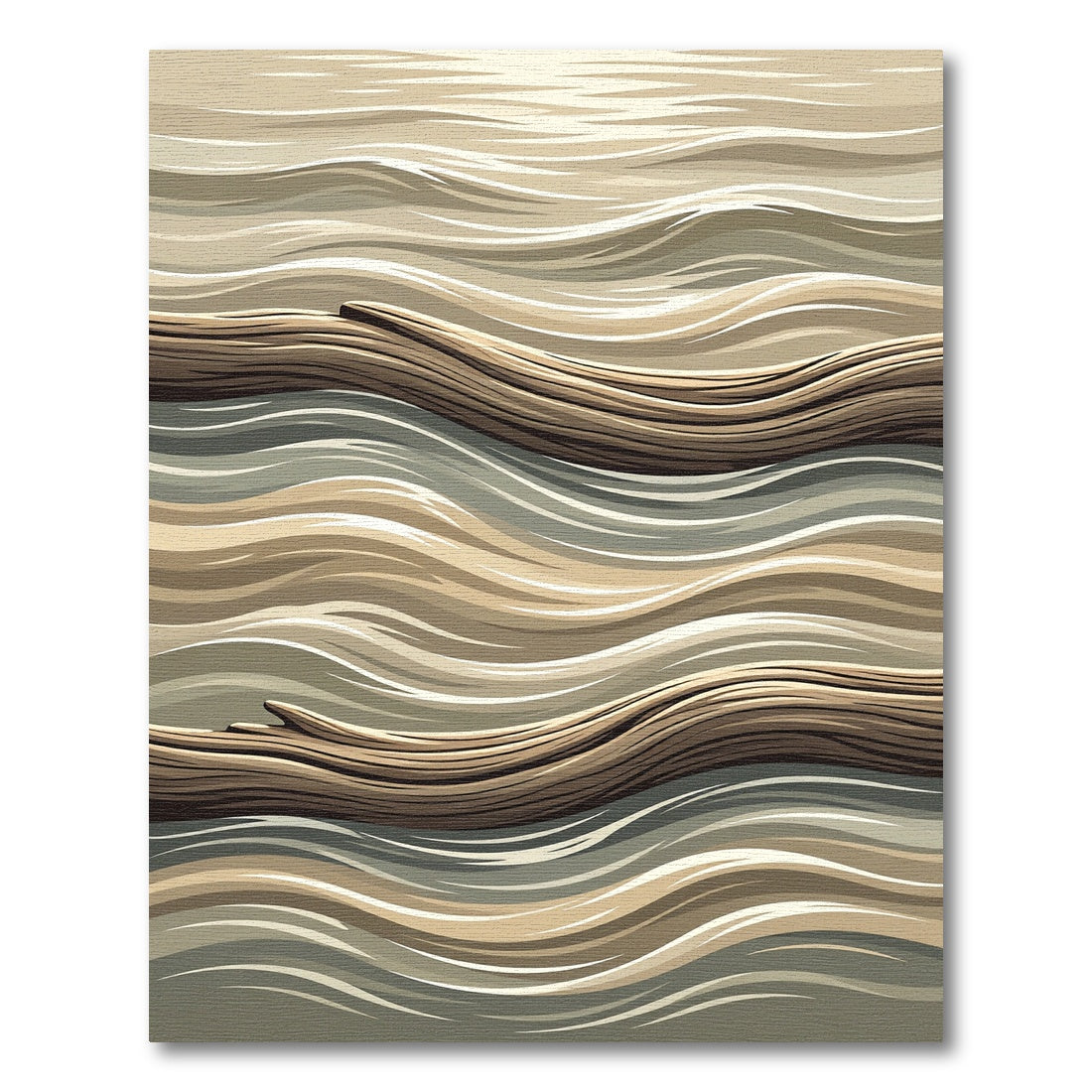 Neutral Tones Wood Grain Flow Rug