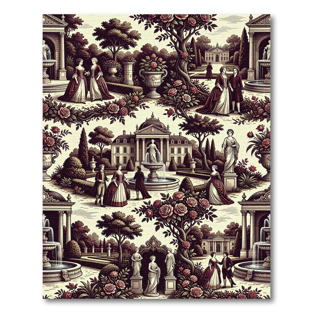 Regal Estate Rose Garden Scene Rug