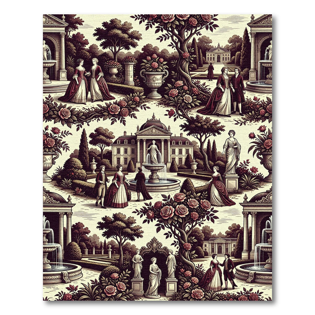 Regal Estate Rose Garden Scene Rug