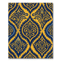 Royal Blue and Gold Damask Medallions Rug