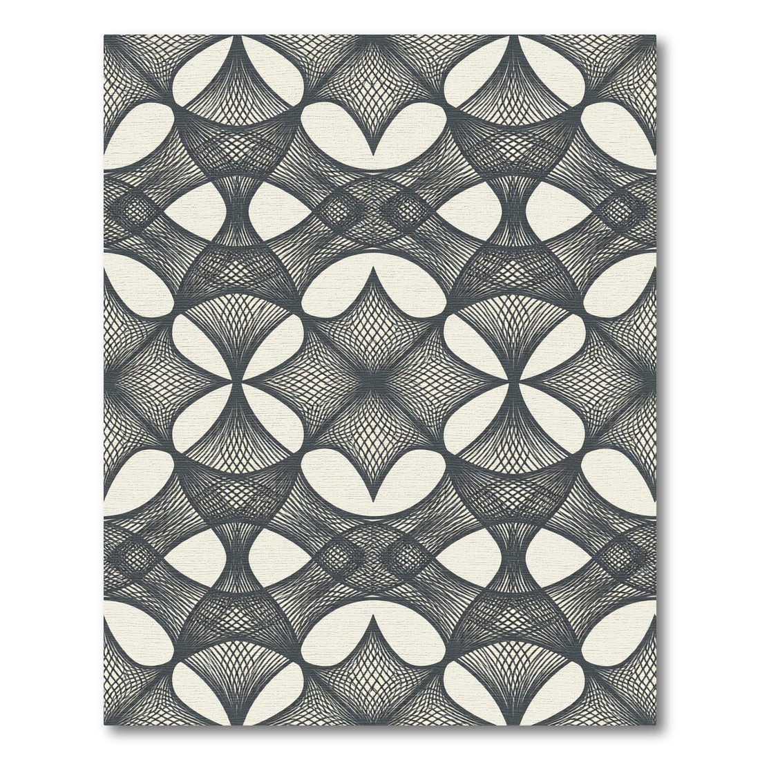 Minimalist Charcoal Interwoven Lattice Rug
