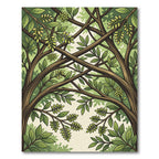 Lush Green Canopy Botanical Foliage Rug