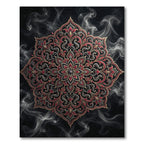 Ethereal Crimson Gold Ornate Medallion Rug