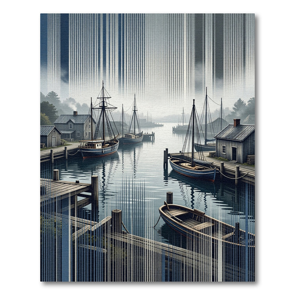 Mist Harbor Monochrome Stripe Narrative Rug
