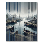 Mist Harbor Monochrome Stripe Narrative Rug