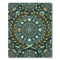 Sage Floral Wreath Medallion Botanical Rug