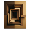 Deep Brown Geometric Tunnel Maze Rug
