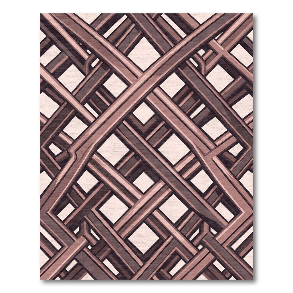 Brown Woven Lattice Square Design Rug