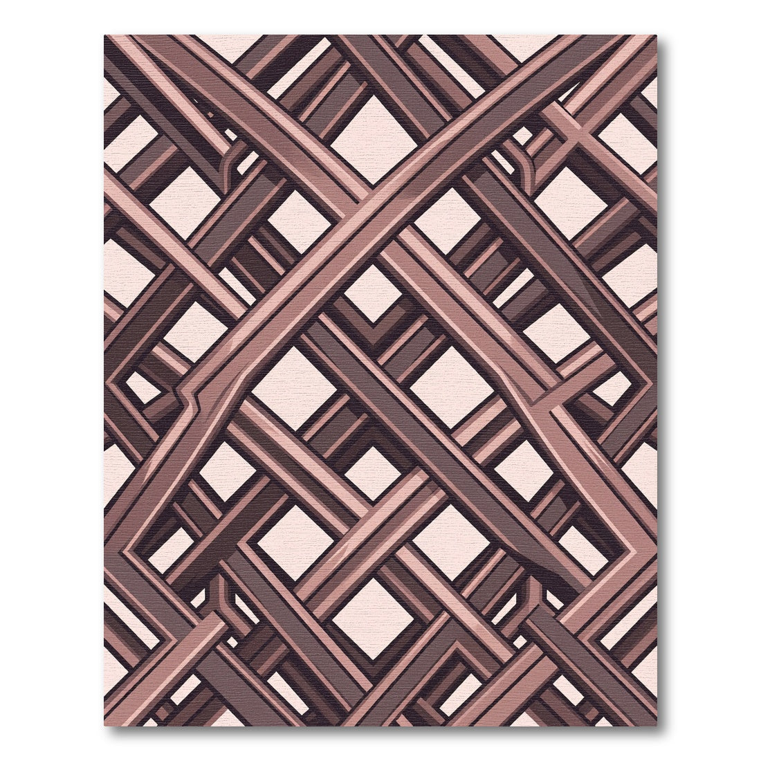 Brown Woven Lattice Square Design Rug