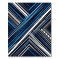 Modern Blue and Silver Diagonal Stripe Rug