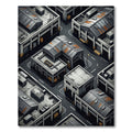 Industrial Cityscape Isometric Aerial View Rug