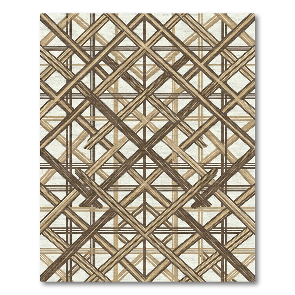 Earthy Brown Woven Lattice Rug