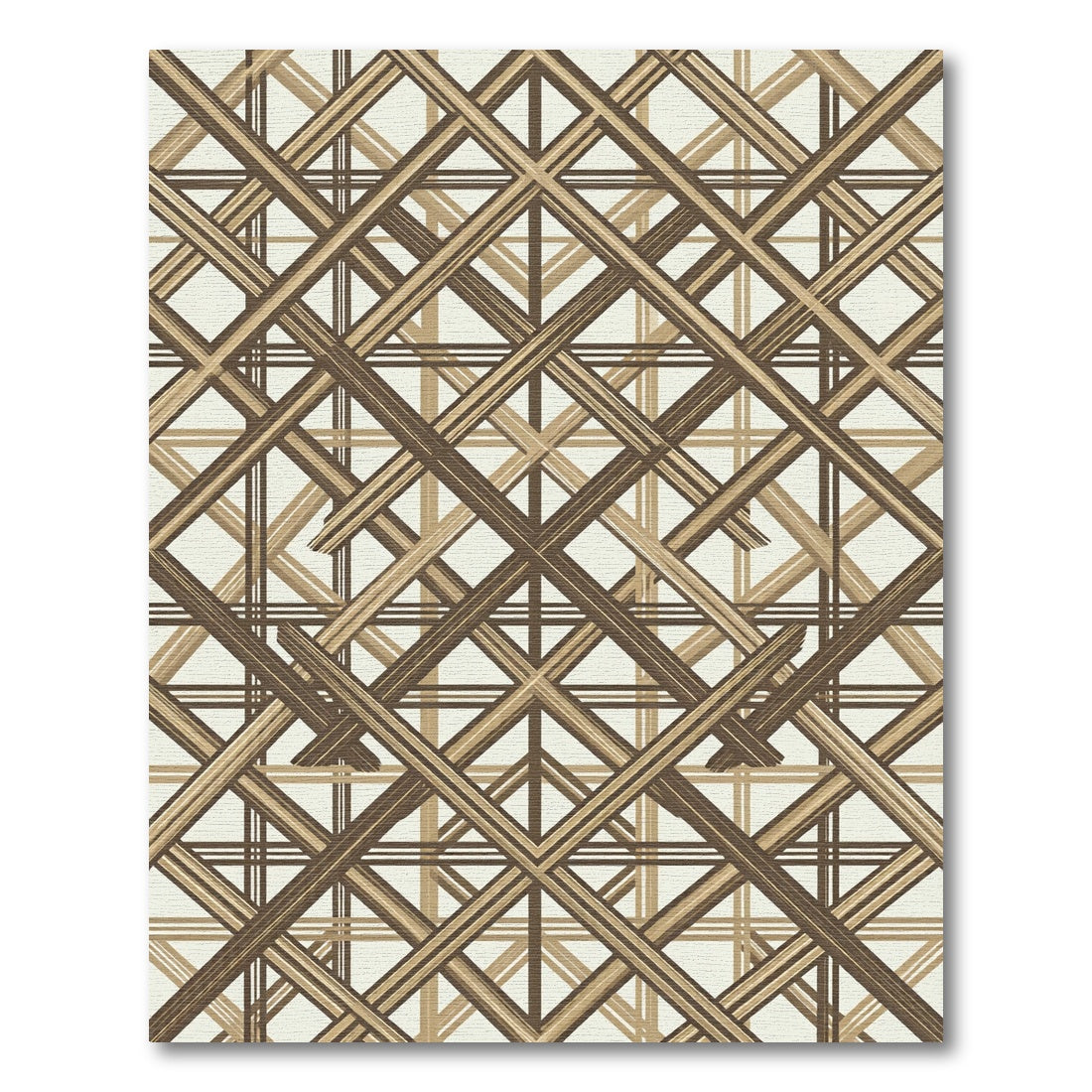 Earthy Brown Woven Lattice Rug