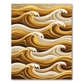 Golden Abstract Wave Swirl Rug