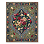 Vintage Floral Medallion Garden Bouquet Rug