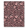 Rose Gold Vine Leaf Scroll Rug