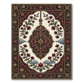 Ornate Burgundy Floral Medallion Cloud Art Rug