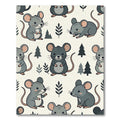 Adorable Gray Woodland Mouse Forest Rug