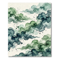 Ethereal Emerald Watercolor Cloud Swirl Rug