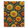Vibrant Golden Marigold Branch Botanical Rug