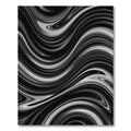 Monochrome Swirl Abstract Fluid Lines Rug