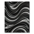 Monochrome Swirl Abstract Fluid Lines Rug