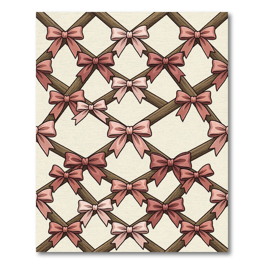 Pink Ribbon Trellis Lattice Rug