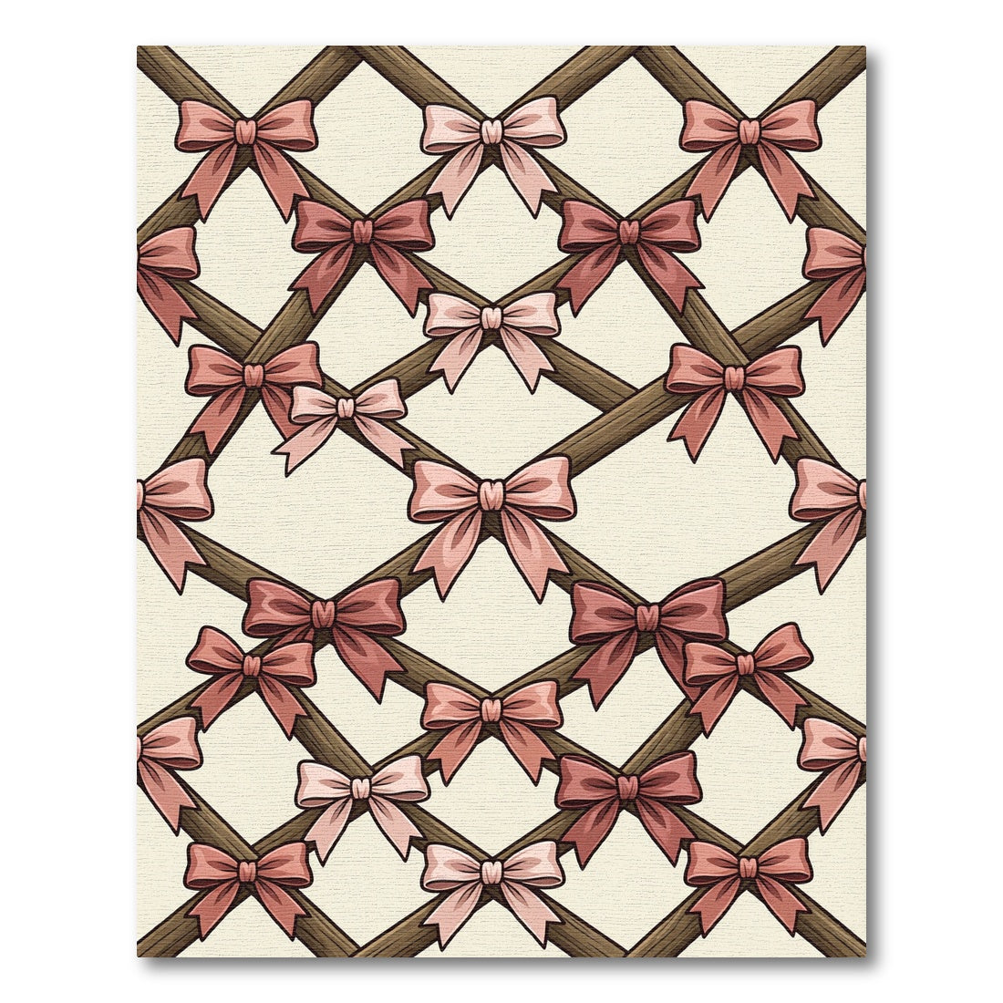 Pink Ribbon Trellis Lattice Rug