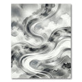 Monochrome Abstract Ink Swirl Rug