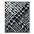 Monochrome Checkered Lattice Geometric Area Rug