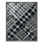 Monochrome Checkered Lattice Geometric Area Rug