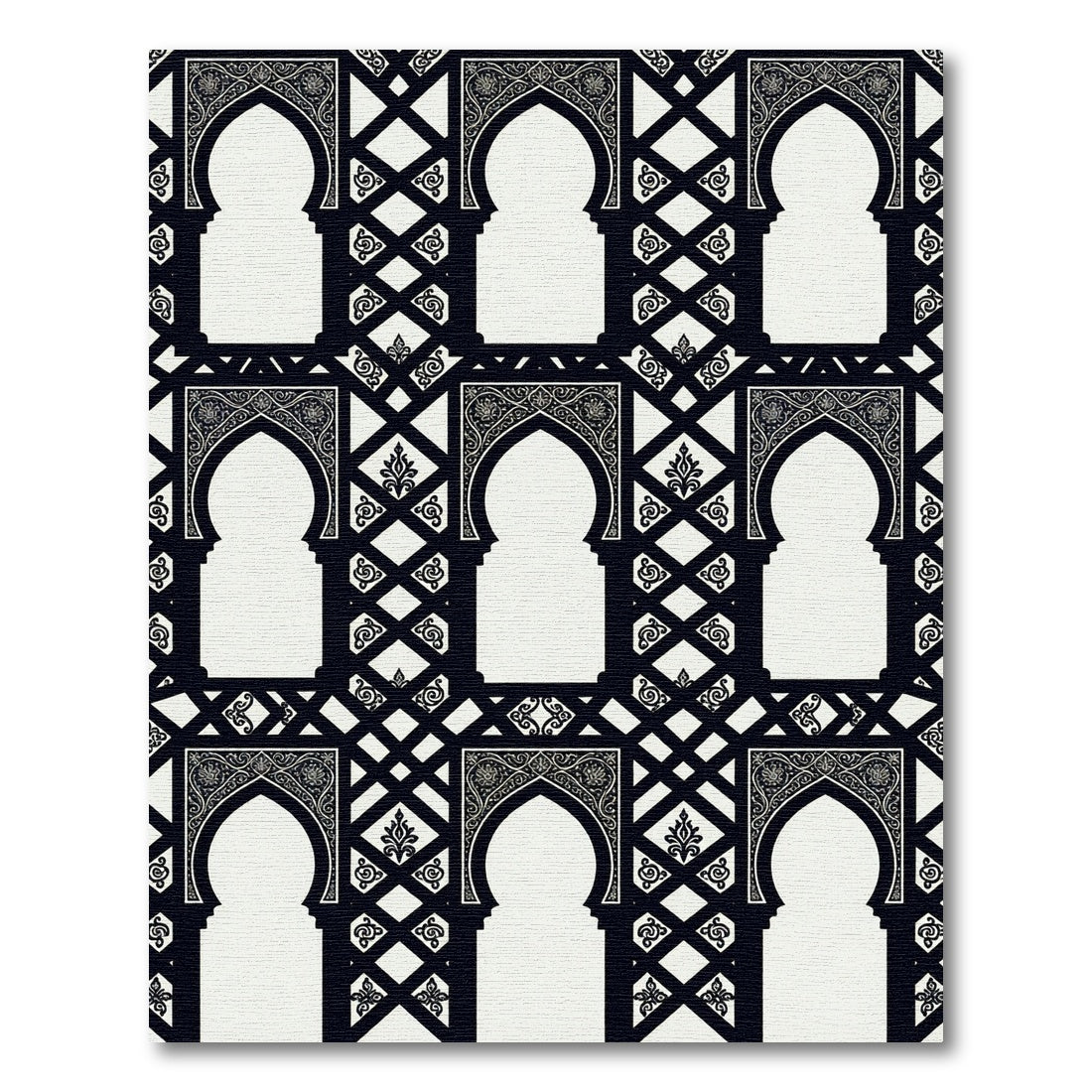 Monochromatic Geometric Arch Lattice Rug