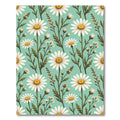 Charming White Daisy Floral Mint Meadow Rug