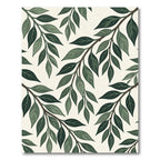 Deep Green Leafy Branch Overlay Rug