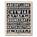 Black White Typography Star Border Rug