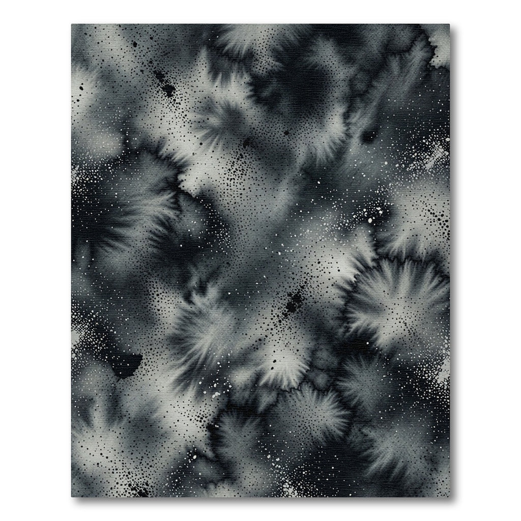 Abstract Monochrome Watercolor Nebula Ink Rug