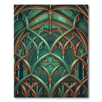 Emerald Gothic Vaulted Arch Treasury Rug
