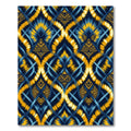 Deep Blue Yellow Tie Dye Lattice Rug