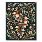 Ethereal Salmon Floral Vine Botanical Rug