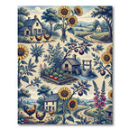 Vintage Sunflower Farmhouse Rustic Meadow Rug