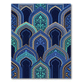 Blue Gold Archways Intricate Floral Rug