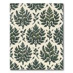 Sage Green Botanical Fern Leaf Repeat Rug