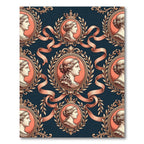 Classic Peach Profile Laurel Wreath Accent Rug