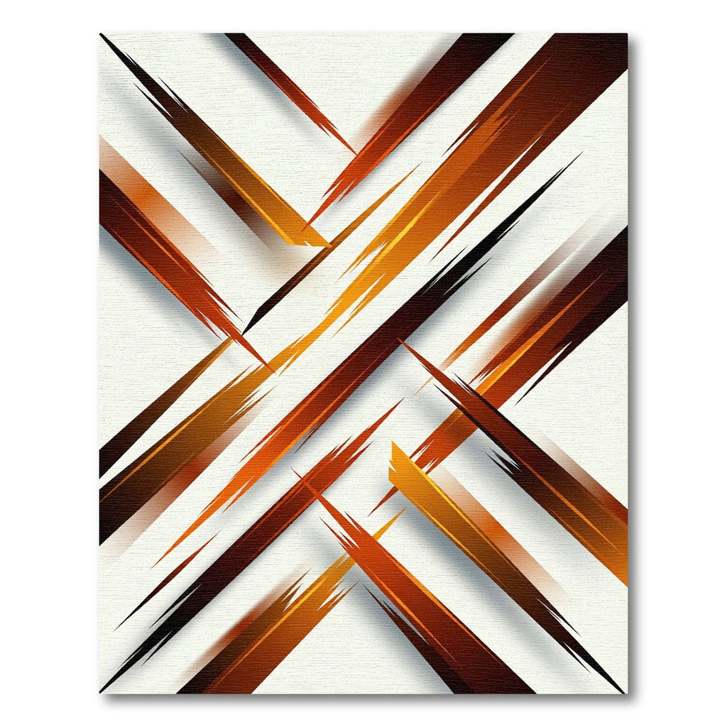 Modern Burnt Orange Abstract Diagonal Stripe Rug