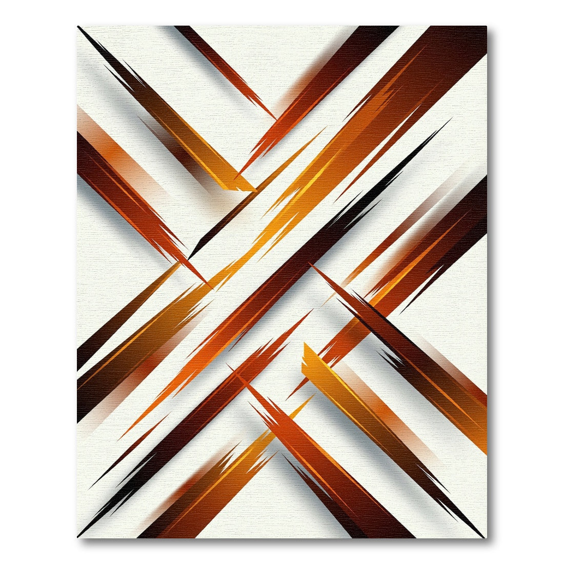 Modern Burnt Orange Abstract Diagonal Stripe Rug