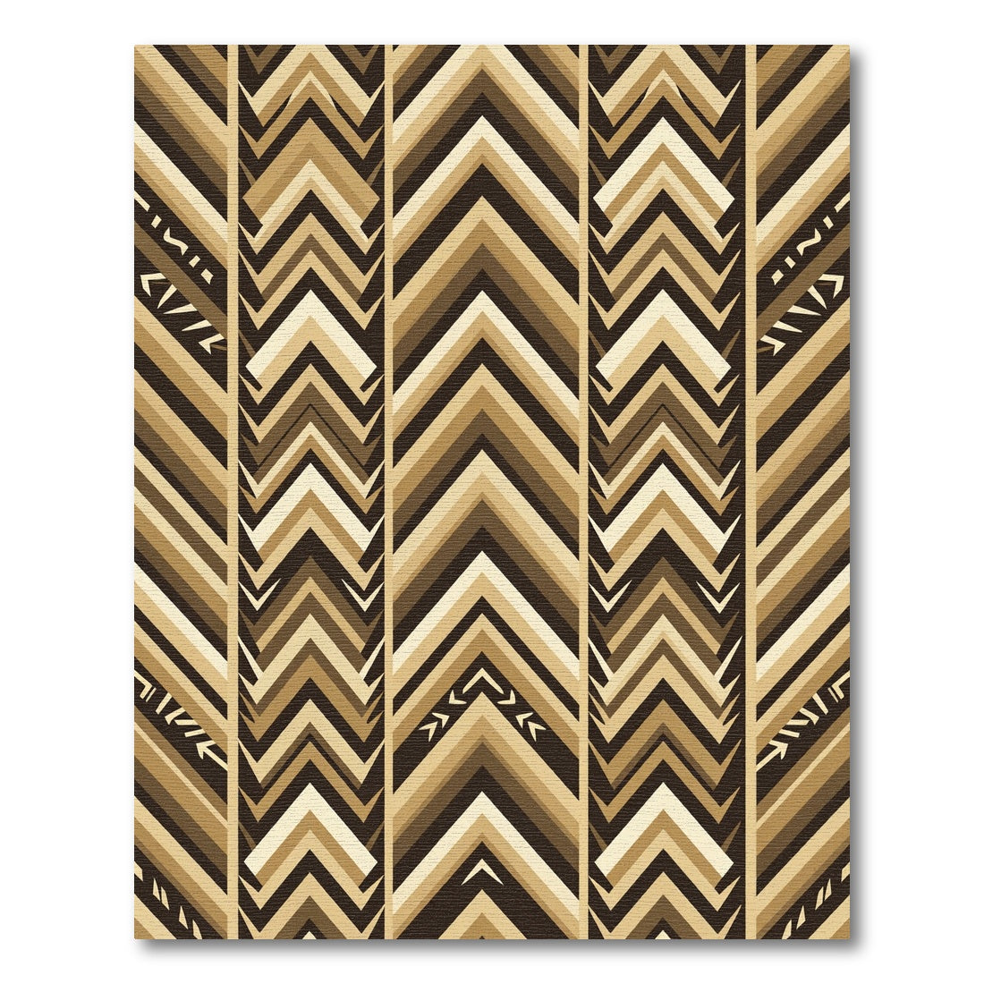 Earthy Toned Chevron Stripe Composition Rug